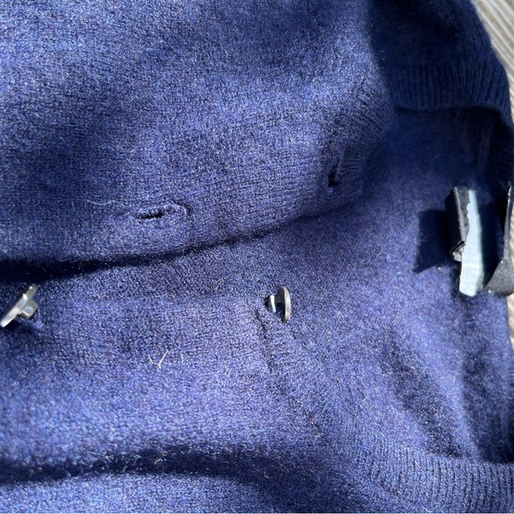 WOMENS J CREW ALL CASHMERE NAVY BLUE CARDIGAN SWEATER SZ SMALL - Picture 2 of 5